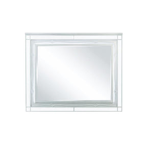 Gunnison Dresser Mirror with LED Lighting Silver Metallic Half Price Furniture