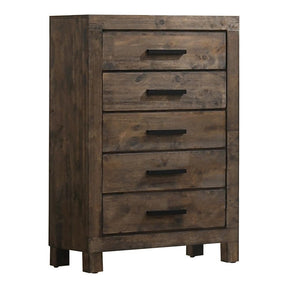 Woodmont 5-drawer Chest Rustic Golden Brown Woodmont 5-drawer Chest Rustic Golden Brown Half Price Furniture