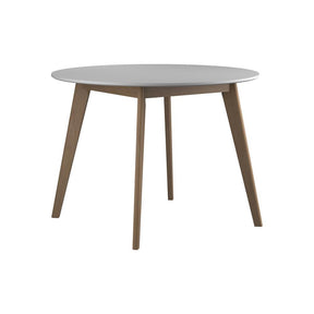 Breckenridge Round Dining Table Matte White and Natural Oak - Dining Table - Half Price Furniture