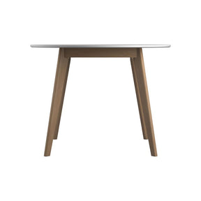Breckenridge Round Dining Table Matte White and Natural Oak - Dining Table - Half Price Furniture