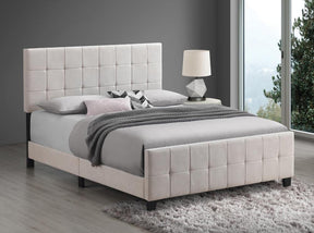 Fairfield Queen Upholstered Panel Bed Beige - Bed - Half Price Furniture