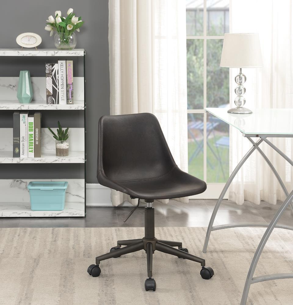 Carnell Adjustable Height Office Chair with Casters Brown and Rustic Taupe  Las Vegas Furniture Stores