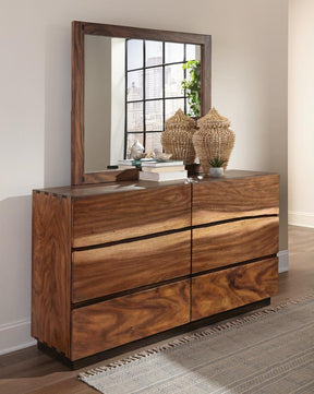 Winslow 6-drawer Dresser Smokey Walnut and Coffee Bean - Dresser - Half Price Furniture