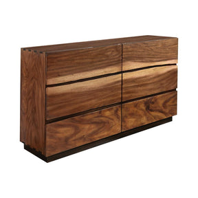 Winslow 6-drawer Dresser Smokey Walnut and Coffee Bean - Dresser - Half Price Furniture