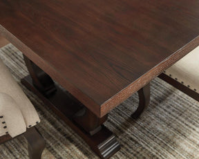 Brockway Trestle Dining Table Antique Java - Half Price Furniture