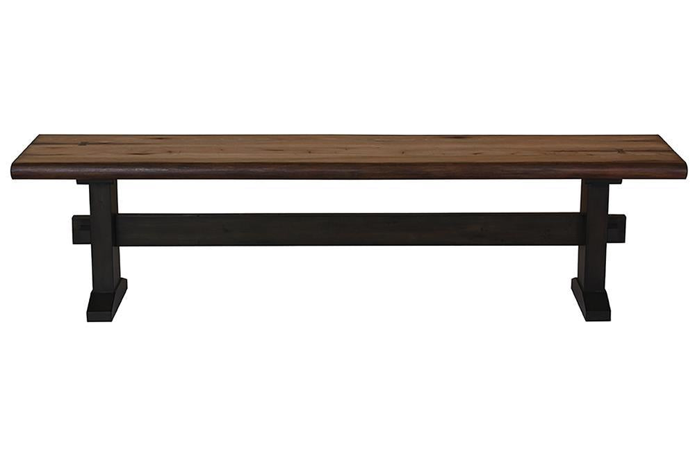Bexley Trestle Bench Natural Honey and Espresso Bexley Trestle Bench Natural Honey and Espresso Half Price Furniture