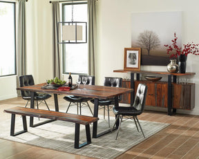Ditman Live Edge Dining Bench Grey Sheesham and Black - Bench - Half Price Furniture