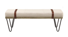 Austin Upholstered Bench Beige and Black Half Price Furniture