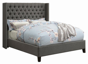 Bancroft Demi-wing Upholstered Full Bed Grey - Half Price Furniture