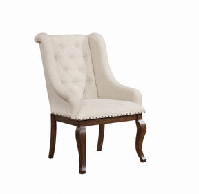 Brockway Tufted Arm Chairs Cream and Antique Java (Set of 2) Half Price Furniture