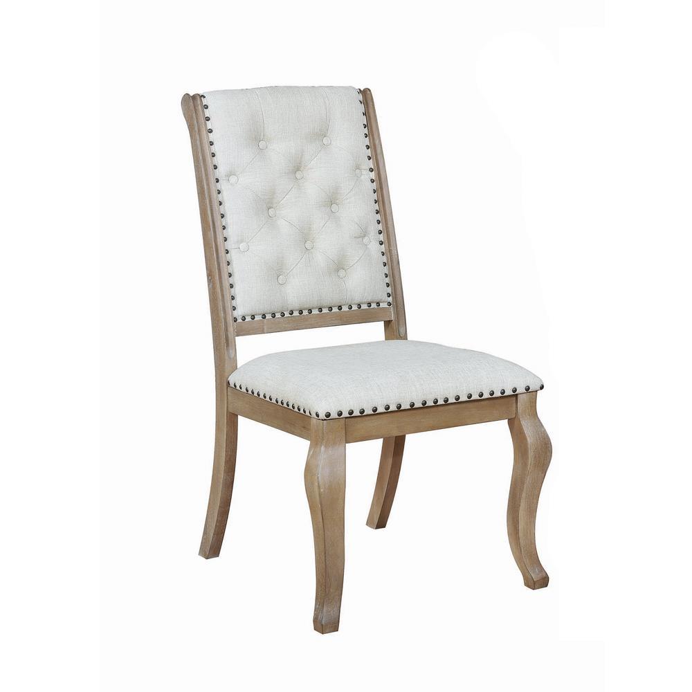 Brockway Tufted Side Chairs Cream and Barley Brown (Set of 2)  Half Price Furniture