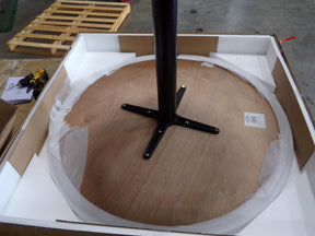 Cora Round Dining Table Walnut and Black - Dining Table - Half Price Furniture