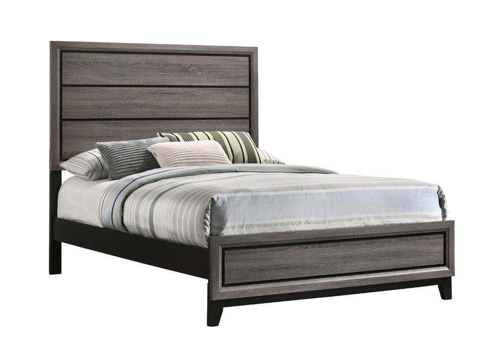 Watson Full Panel Bed Grey Oak  Half Price Furniture