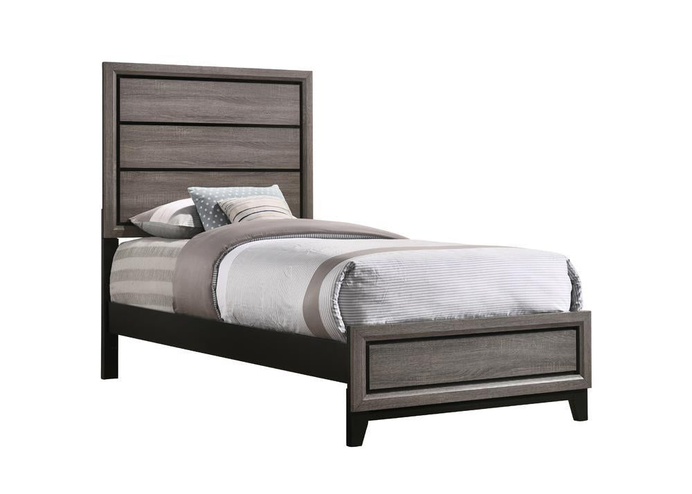 Watson Twin Panel Bed Grey Oak - Half Price Furniture