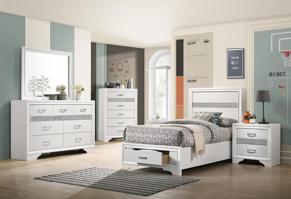 Miranda Twin Storage Bed White  Half Price Furniture