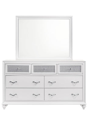 Barzini Rectangle Dresser Mirror White Half Price Furniture