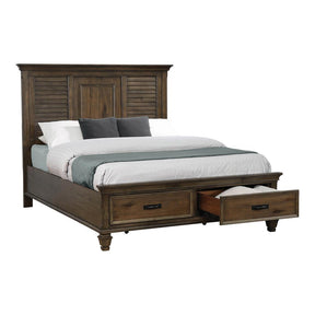 Franco Queen Storage Bed Burnished Oak  Half Price Furniture