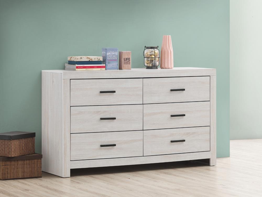 Brantford 6-drawer Dresser Coastal White Brantford 6-drawer Dresser Coastal White