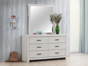 Brantford Rectangle Dresser Mirror Coastal White - Mirror - Half Price Furniture