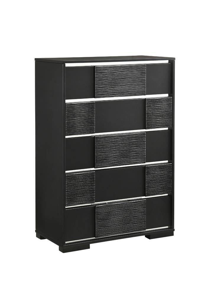 Blacktoft 5-drawer Chest Black - Half Price Furniture