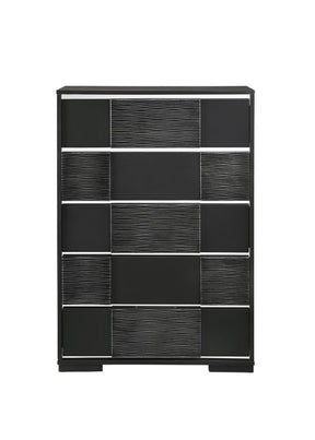 Blacktoft 5-drawer Chest Black Blacktoft 5-drawer Chest Black Half Price Furniture