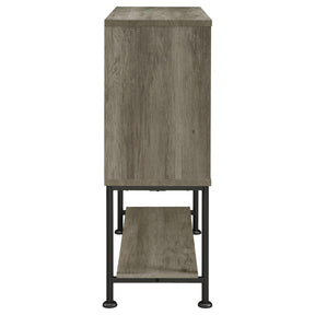 Claremont Sliding Door Bar Cabinet with Lower Shelf Grey Driftwood Claremont Sliding Door Bar Cabinet with Lower Shelf Grey Driftwood Half Price Furniture