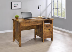 Delwin Lift Top Office Desk with File Cabinet Antique Nutmeg  Half Price Furniture