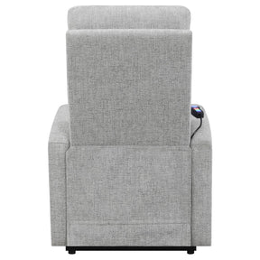 Howie Tufted Upholstered Power Lift Recliner Grey Half Price Furniture