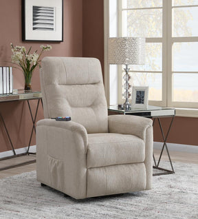 Henrietta Power Lift Recliner with Storage Pocket Beige  Half Price Furniture