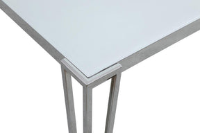 Pauline Rectangular Dining Table with Metal Leg White and Chrome - Dining Table - Half Price Furniture