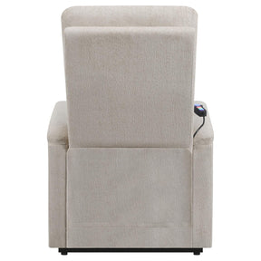 Henrietta Power Lift Recliner with Storage Pocket Beige  Half Price Furniture