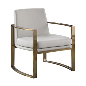 Cory Concave Metal Arm Accent Chair Cream and Bronze  Half Price Furniture