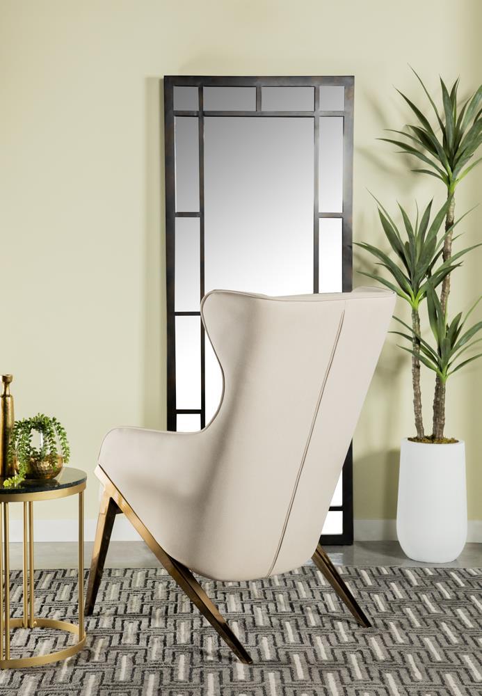 Walker Upholstered Accent Chair Cream and Bronze Walker Upholstered Accent Chair Cream and Bronze Half Price Furniture