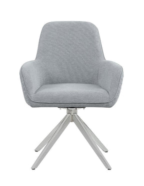Abby Flare Arm Side Chair Light Grey and Chrome - Dining Chair - Half Price Furniture