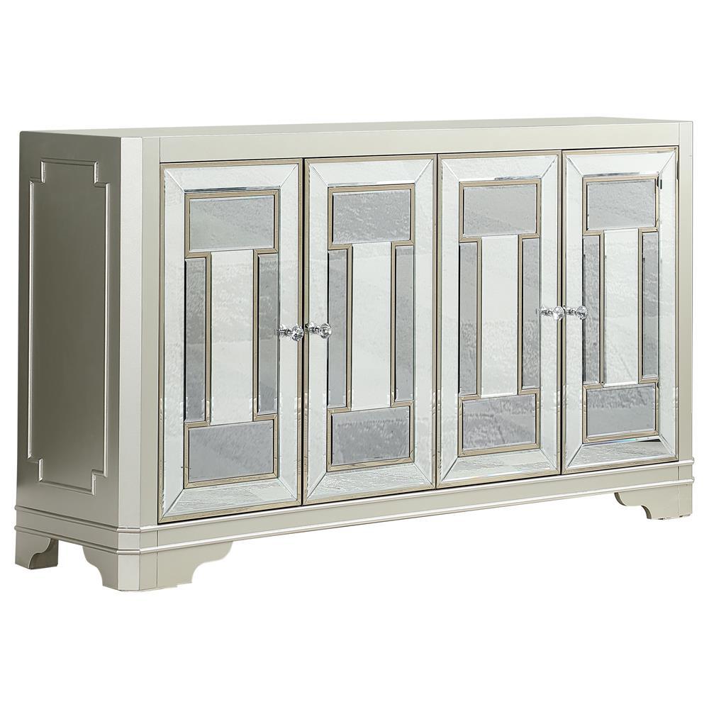 Toula 4-door Accent Cabinet Smoke and Champagne - Half Price Furniture