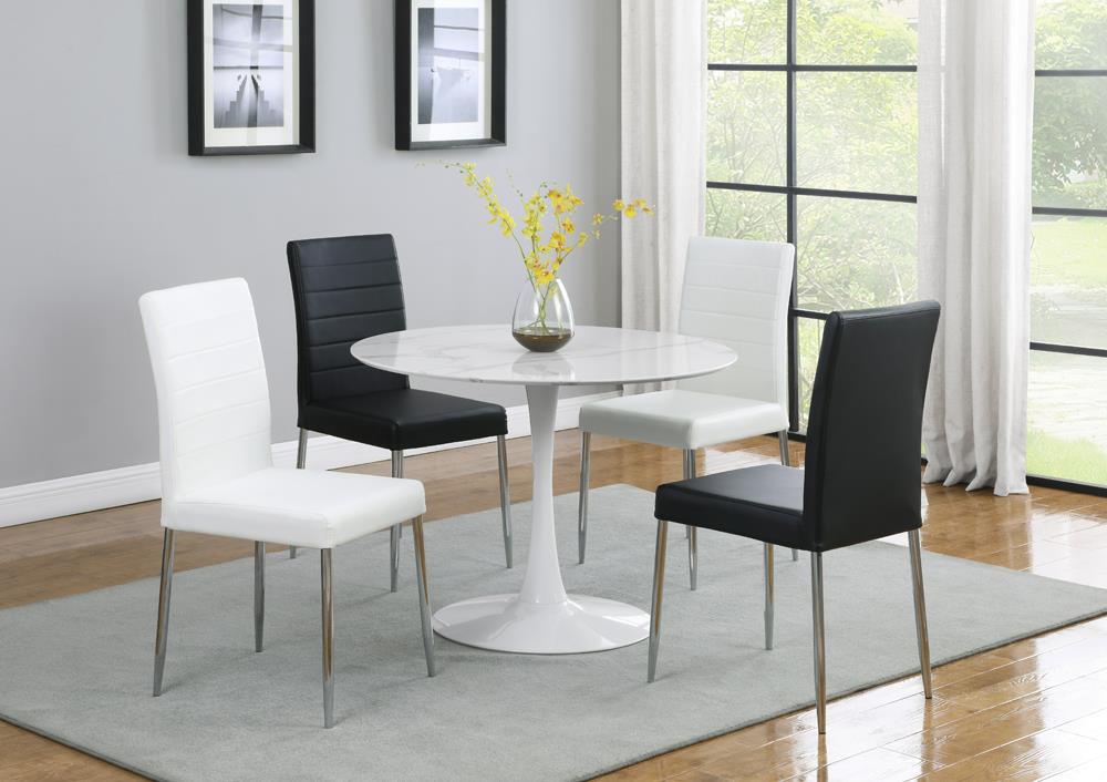 Arkell 40-inch Round Pedestal Dining Table White  Half Price Furniture