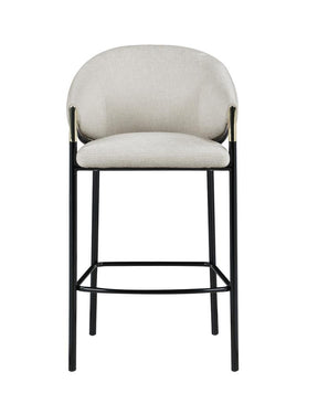 Chadwick Sloped Arm Bar Stools Beige and Glossy Black (Set of 2)  Half Price Furniture