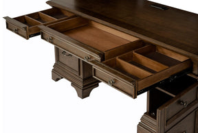Hartshill Credenza with Power Outlet Burnished Oak - Desk - Half Price Furniture