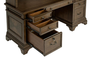 Hartshill Credenza with Hutch Burnished Oak - Desk - Half Price Furniture
