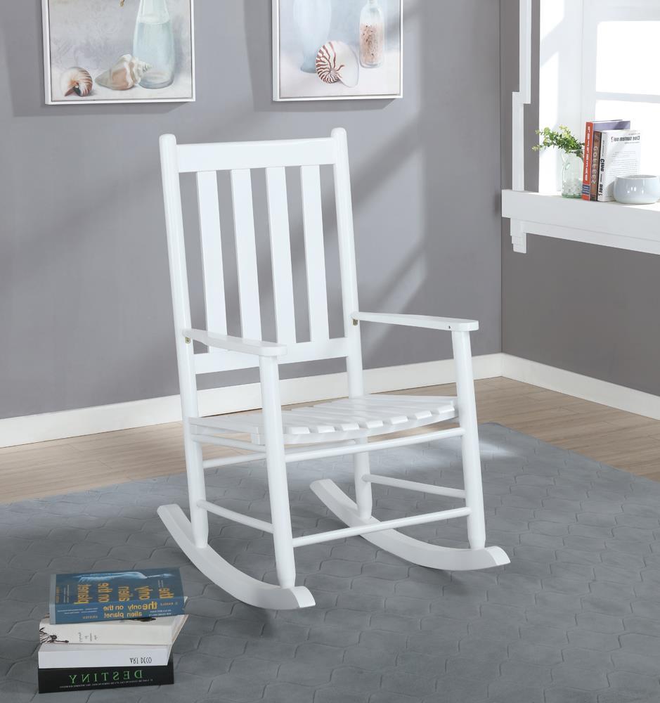 Annie Slat Back Wooden Rocking Chair White - Half Price Furniture