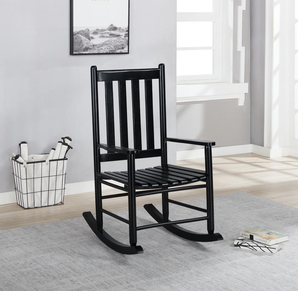 Annie Slat Back Wooden Rocking Chair Black - Half Price Furniture