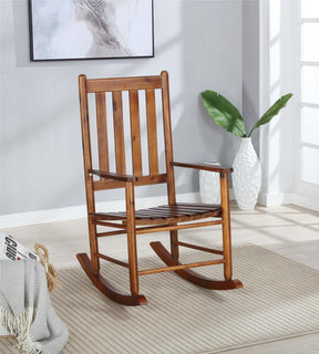 Annie Slat Back Wooden Rocking Chair Golden Brown Half Price Furniture