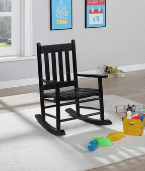 Annie Slat Back Youth Rocking Chair Black - Rocking Chair - Half Price Furniture