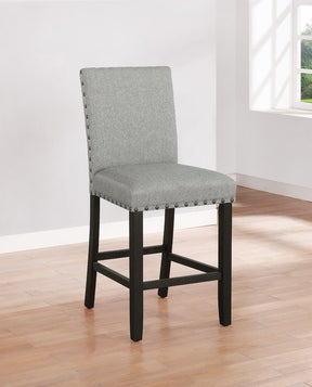 Kentfield Solid Back Upholstered Counter Height Stools Grey and Antique Noir (Set of 2) - Barstool - Half Price Furniture