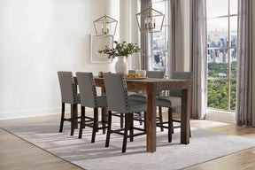 Kentfield Solid Back Upholstered Counter Height Stools Grey and Antique Noir (Set of 2) - Barstool - Half Price Furniture