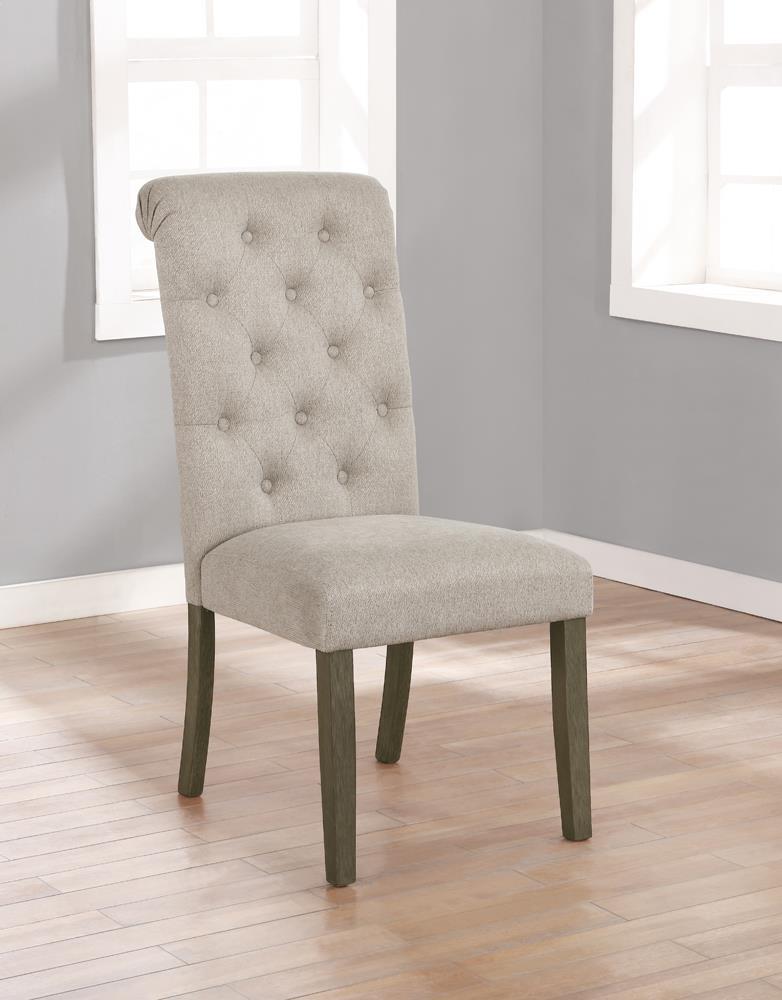 Balboa Tufted Back Side Chairs Rustic Brown and Beige (Set of 2) - Half Price Furniture