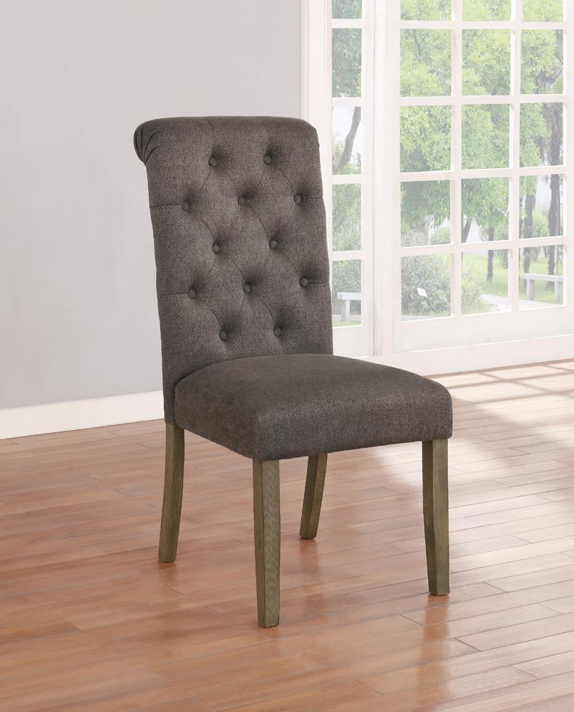 Balboa Tufted Back Side Chairs Rustic Brown and Grey (Set of 2)  Half Price Furniture