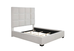 Panes Eastern King Tufted Upholstered Panel Bed Beige Half Price Furniture