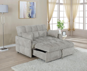 Cotswold Tufted Cushion Sleeper Sofa Bed Light Grey Half Price Furniture