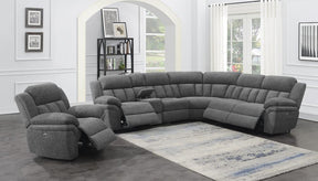 Bahrain 6-piece Upholstered Power Sectional Charcoal - Sectional - Half Price Furniture